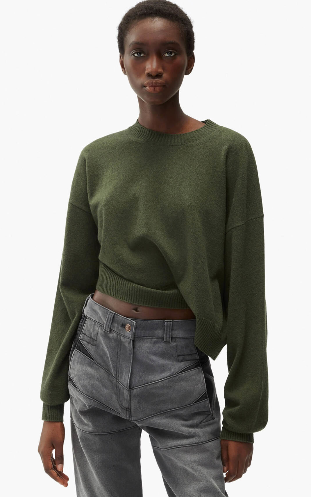 Kenzo Draped merino wool Pulóver Női Sötét Khaki | ID.616593